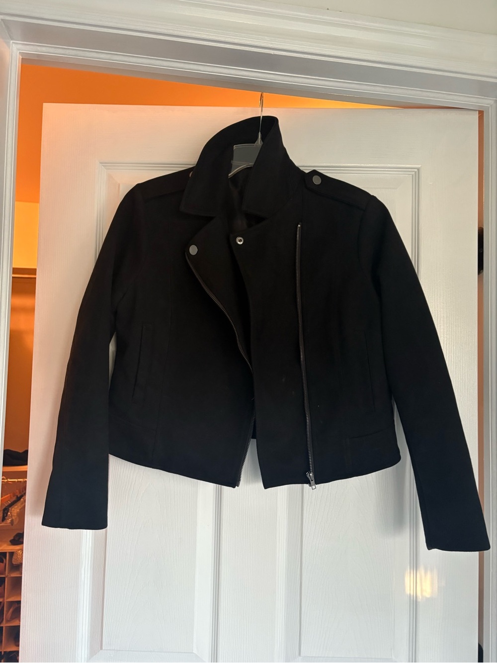 Steve Madden Black Asymmetric Zip Moto Jacket